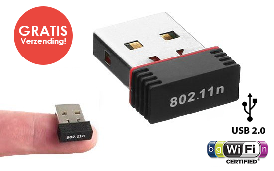 Group Actie - Vanaf €9,95 - Mini Draadloze Usb Netwerk Adapter. Superklein, Superhandig En Superzuinig. Incl. Verzendkosten. (Waarde € 29)