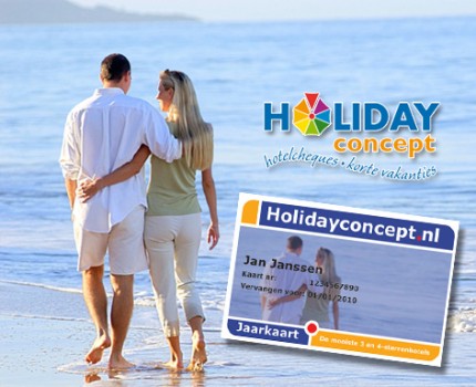 Groupdeal - 365 dagen per jaar met 2 personen onbeperkt slapen in hotels met de Holiday Concept Jaarkaart!