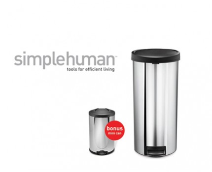 Groupdeal - Deze RVS prullenbak Roundstep Trim Ring van Simplehuman is een aanwinst voor iedere keuken!