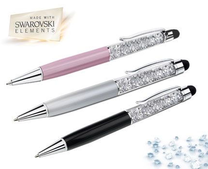 Groupdeal - Handige 2-in-1 Touch Stylus pen met Swarovski Elements!