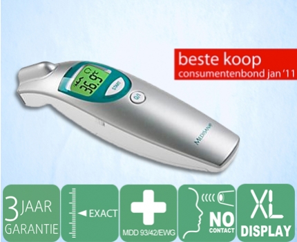 Groupdeal - Medisana infrarood thermometer met Blue Focus Light