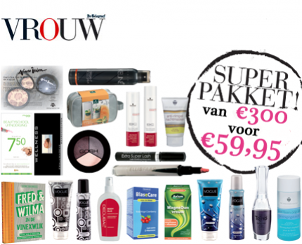 Groupdeal - VROUW Voorjaarspakket vol met heerlijke verwenproducten, make up, tegoedbonnenen en meer!