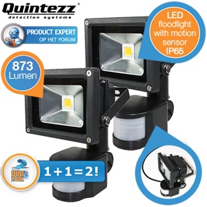 iBood - Duo pack Quintezz floodlights met bewegingssensoren – verlicht in één klap een groot terrein