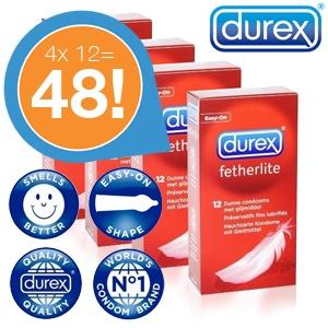 iBood Health & Beauty - 48x Durex Fetherlite met Easy-On-pasvorm