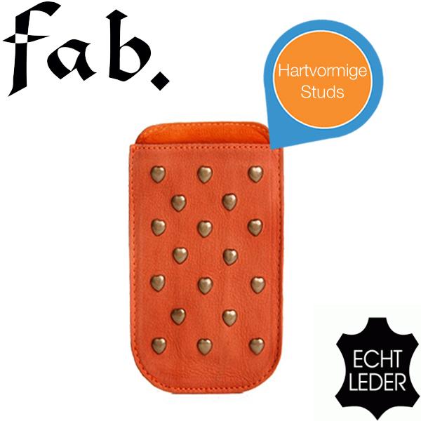 iBood Health & Beauty - Fab. Iphone hoesje - echt leder met studs – Orange