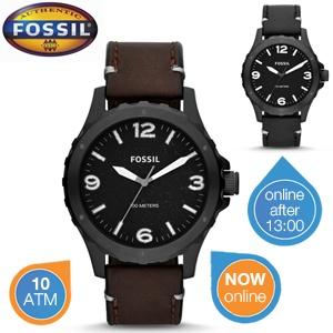 iBood Health & Beauty - Fossil herenhorloge met edelstalen kast en leren band ? Bruin (00:00-12:59)