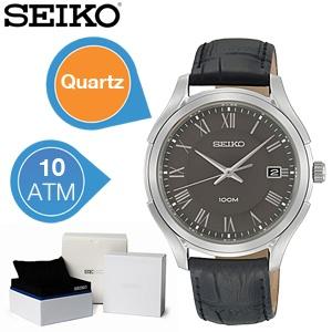 iBood Health & Beauty - Seiko herenhorloge met lederen band ? Zwart