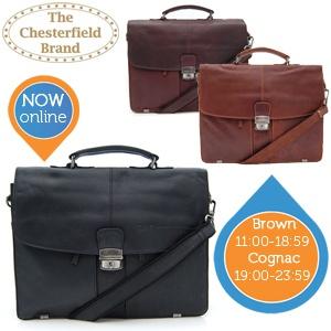 iBood Health & Beauty - The Chesterfield Brand vintage laptoptas ? Zwart (00:00 - 10:59u)