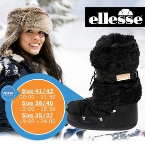 iBood Health & Beauty - Warme, lederen Ellesse sneeuwlaarzen met artificieel bont, zwart ? maat 40 ? 43 online van 00.00 tot 11.59