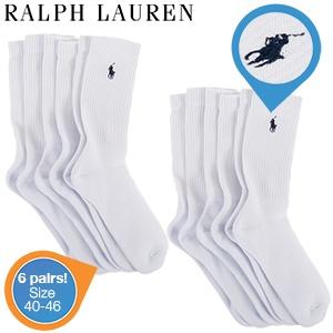 iBood Health & Beauty - Zes paar Ralph Lauren business-sokken, wit, maat 40-46 - combipack