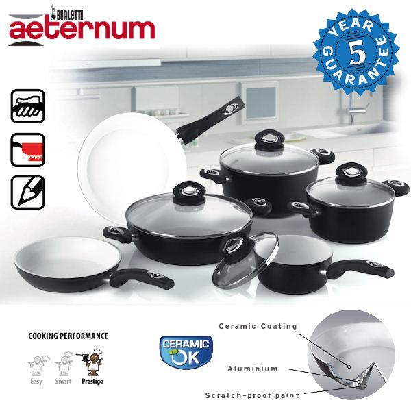 iBood Home & Living - Bialetti 10-delige keramische pannenset