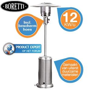 iBood Home & Living - Boretti Inox terrasverwarmer incl. gasdrukregelaar en afdekhoes