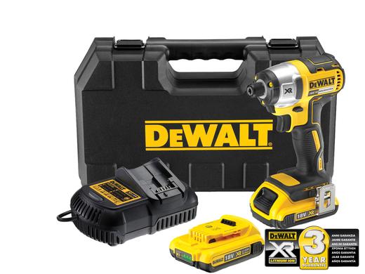 iBood Home & Living - DeWalt 18V Borstelloze Slagschroevendraaier m. 2x 2.0Ah Bat.