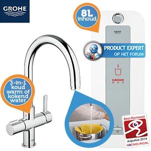 iBood Home & Living - GROHE Red Duo, 3 in 1 keukenkraan met 8 liter combiboiler voor koud, warm en kokend heet water