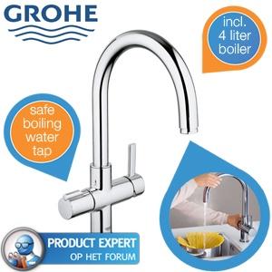 iBood Home & Living - GROHE Red Duo keukenmengkraan met dubbele functie en 4 liter boiler voor kokend heet water