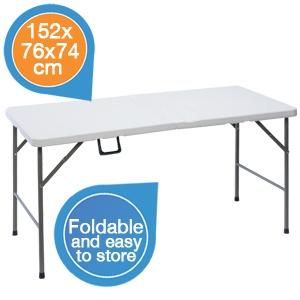 iBood Home & Living - In- en uitklapbare party tafel 152x76x74 cm ? makkelijk op te bergen en te vervoeren !