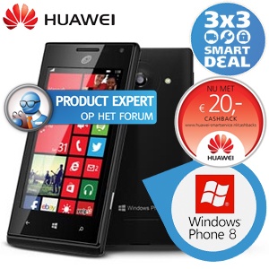 iBood - Huawei Ascend W1 Windows Phone 8 Smartphone met €20 cash back = € 119,95!