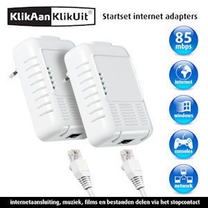 iBood - Internet Adapter Startset van KlikAanKlikUit - Netwerk via het Stroomnet