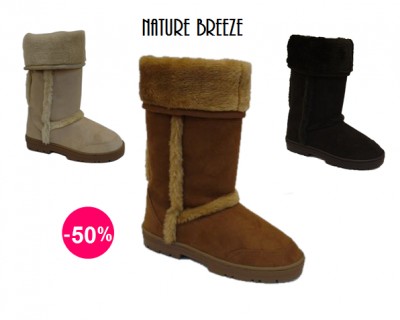 iChica - Geheel gevoerde Nature Breeze bontlaarsjes - 50% Korting