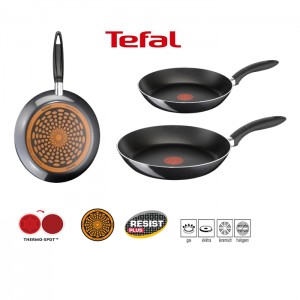 iChica - Professioneel kokkerellen met de hoogwaardige Tefal One 3-delige koekenpannenset met drie pannen van 20, 24 en 28 cm doorsnede!