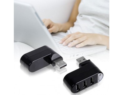 IDiva - 180 Graden Draaibare 3-Poorts Usb Splitter