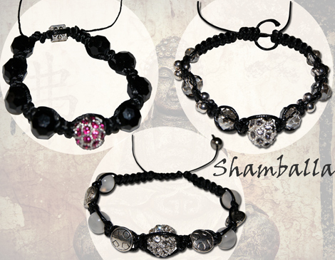 IDiva - 3 Stuks Trendy Shamballa Armbanden