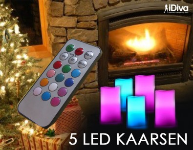 IDiva - 5 Led Kaarsen Met Afstandsbediening