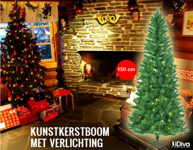 IDiva - Kunstkerstboom Met Verlichting 150 Cm