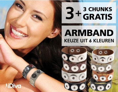 IDiva - Lederen Chunks Armbanden