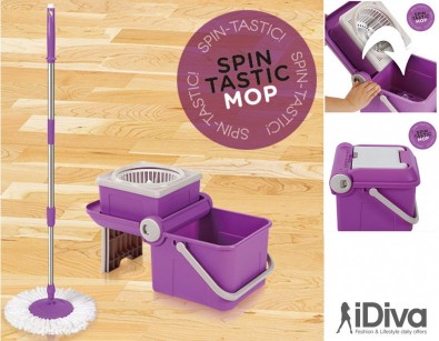 IDiva - Spin Mop Met Opklapbare Emmer