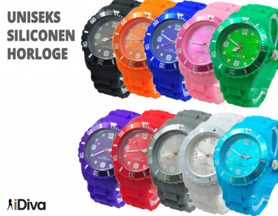 IDiva - Uniseks Siliconen Horloge