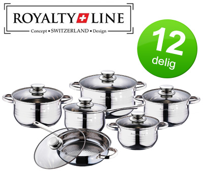 Koopjessite - 12 delige pannenset van Royalty Line Switzerland