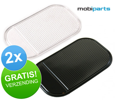 Koopjessite - 2 x Mobiparts Anti-Slip Pad (Transparant of Zwart)