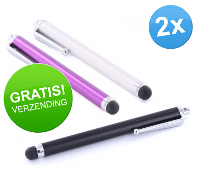 Koopjessite - 2 x Stylus pen voor capacitive touchscreens (Diverse kleuren - Hoge kwaliteit)