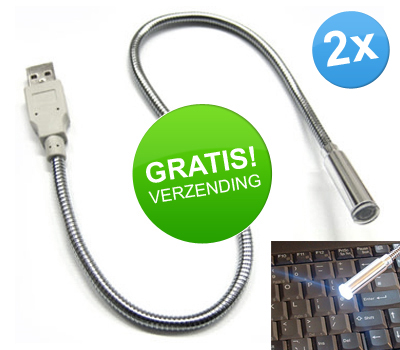 Koopjessite - 2 x USB LED Lamp met Zwanenhals