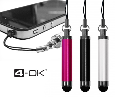 Koopjessite - 4-OK Lips Aluminium Stylus - Zwart, Wit of Roze