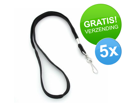 Koopjessite - 5 x Lanyard (zwart) Koopjessite - 5 x Lanyard (zwart)