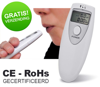 Koopjessite - Digitale alcoholtester (CE en RoHs gecertificeerd)