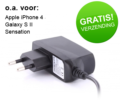 Koopjessite - Diverse 220V thuisladers - o.a. voor iPhone, Galayx S II en Sensation