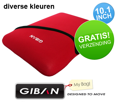 Koopjessite - Giban Netbook Sleeve (10.1 inch, diverse kleuren)