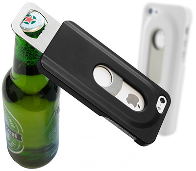 Koopjessite - iPhone 5/5S hoesje met Bieropener (zwart of wit) Koopjessite - iPhone 5/5S hoesje met Bieropener (zwart of wit)