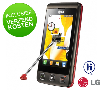 Koopjessite - KPN Hi Prepaid Pakket met LG KP500 Black/Red