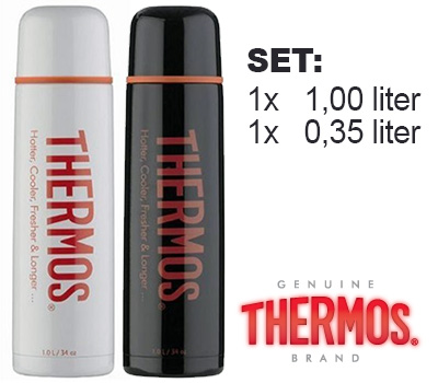 Koopjessite - Set van 2 Thermos Isolatieflessen (Zwart of Wit)