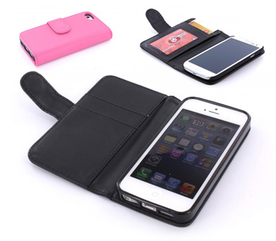 Koopjessite - Wallet Case voor iPhone 5 - Diverse kleuren (ook voor iPhone 4/4S en Galaxy S III)