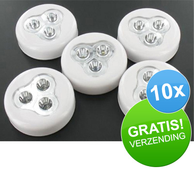 Koopjessite - Zelfklevende Click LED (10-pack)