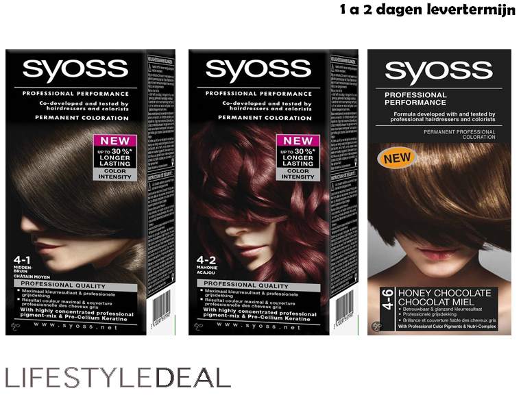 Lifestyle Deal - Originele Syoss Haarverf 3-Pak, 22 Soorten, Slechts 4,66 Per Pakje