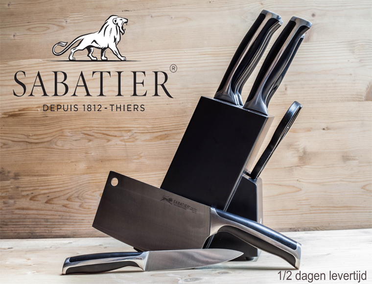 Lifestyle Deal - Sabatier Messenblok, 7 Messen & 1 Schaar, Duurzaam, Van 289,- Nu 99,-