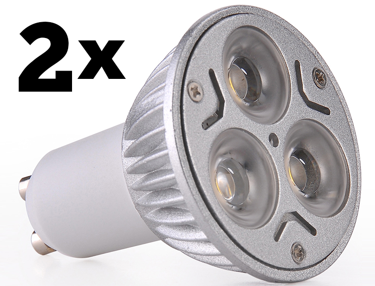 Lifestyle Deal - Set Van 2 Gu10 Led Spots 3X3w