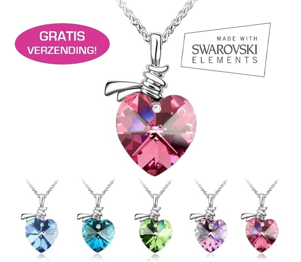 Lifestyle Deal - Swarovski Elements Ketting In 5 Verschillende Kleuren