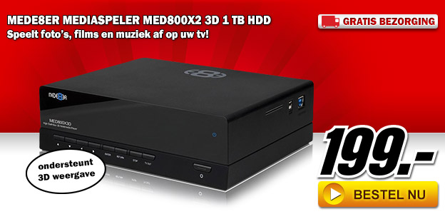 Media Markt - Mede8er mediaspeler MED800X2 3D 1 TB HDD